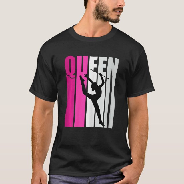 Camiseta Pink Baton Twirling Gymnast Queen Gymnastics Daugh (Anverso)
