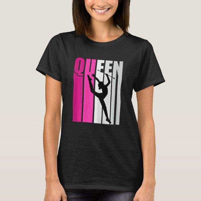 Camiseta Pink Baton Twirling Gymnast Queen Gymnastics Daugh (Anverso)