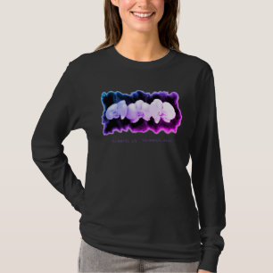Camiseta Pink Blue púrpura acuarela Orchids