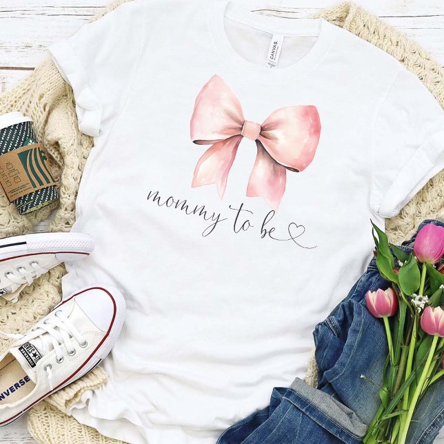 Camiseta Pink Bow Baby Shower Mommy Be (Subido por el creador)