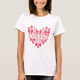 Camiseta Pink Bow Heart Aesthetic Coquette Design