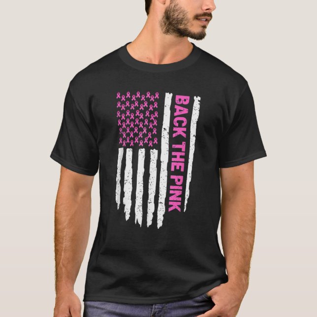 Camiseta Pink Breast Awareness Flag Pink Ri (Anverso)