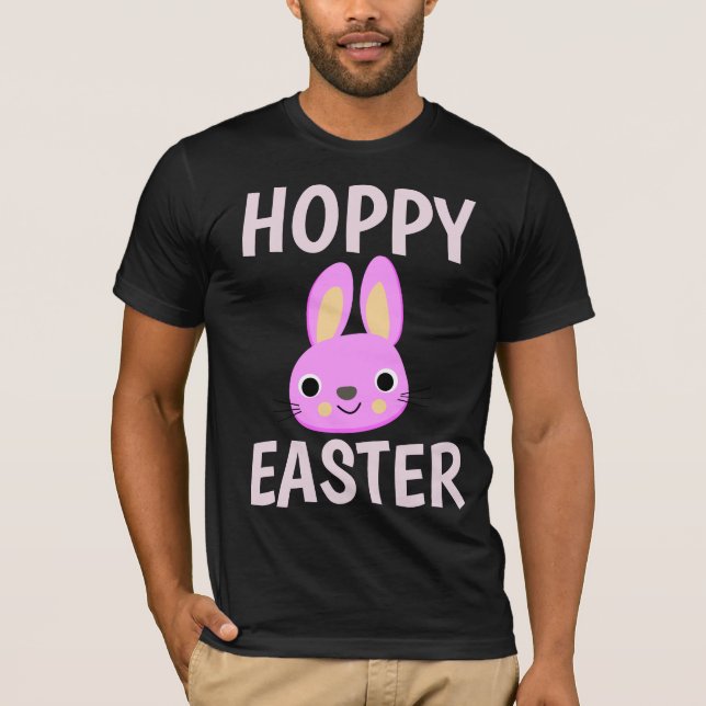 CAMISETA PINK BUNNY HOPPY EASTER KIDS T-SHIRS (Anverso)