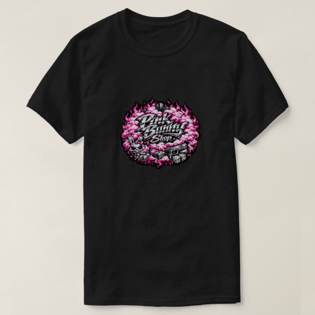 Camiseta Pink Bunny Mafia (calles) ajustada para h (Diseño del anverso)