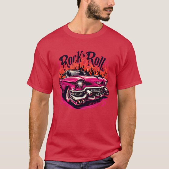 Camiseta Pink cadillac rock nroll girl (Anverso)