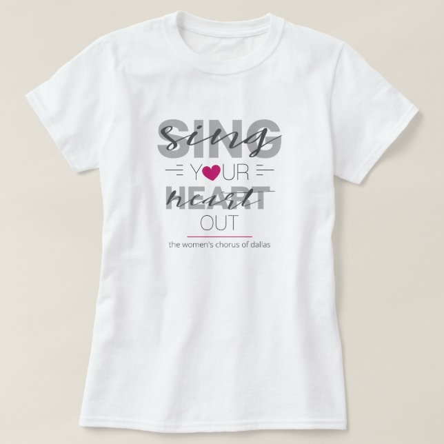 Camiseta Pink canta tu corazón fuera (Diseño del anverso)