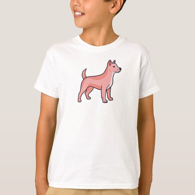 Camiseta Pink Cartoon Dog (Anverso)