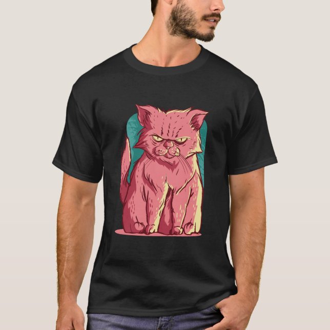 Camiseta Pink Cat - Grumpy Kitty (Anverso)