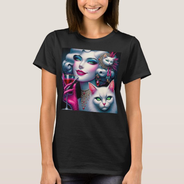 Camiseta Pink Cat Lady (Anverso)