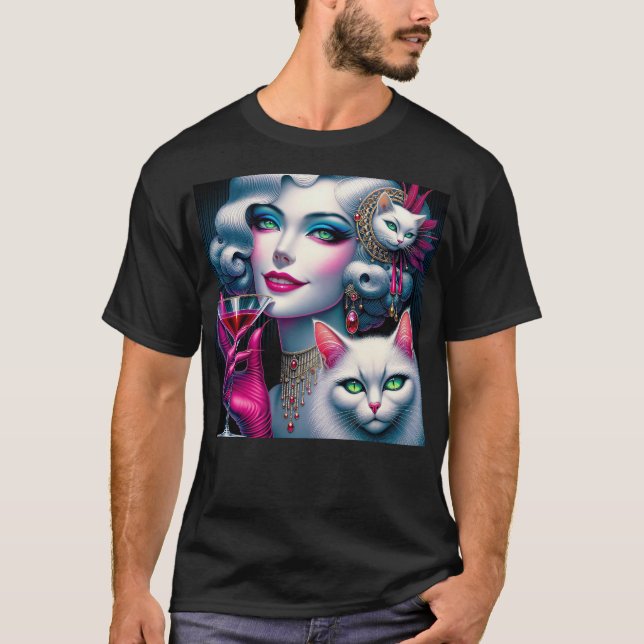 Camiseta Pink Cat Lady (Anverso)