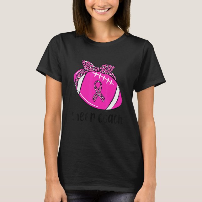 Camiseta Pink Cheer Coach Football Mom Cheerleading Breast (Anverso)