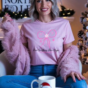 Camiseta Pink Christmas Pure Magic – Cute Pink Bow Holiday