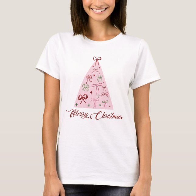 Camiseta Pink Christmas Tree T-Shirt (Anverso)