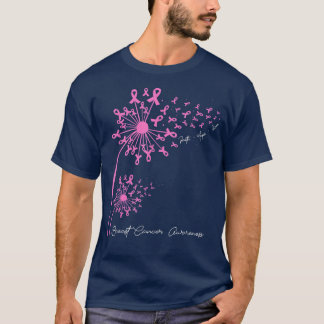 Camiseta Pink Dandelion Faith Hope Love Mama Cancer Aware