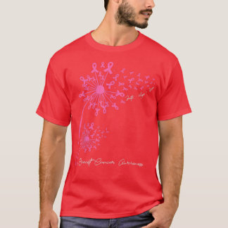 Camiseta Pink Dandelion Faith Hope Love Mama Cancer Aware