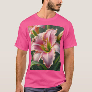 Camiseta Pink Daylily Floral