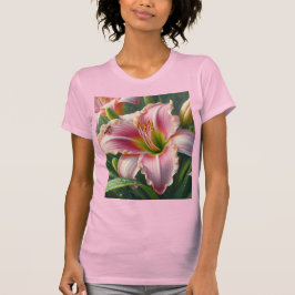 Camiseta Pink Daylily Floral