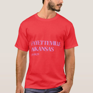 Camiseta Pink Fayetteville Arkansas Est 1829 Oversized