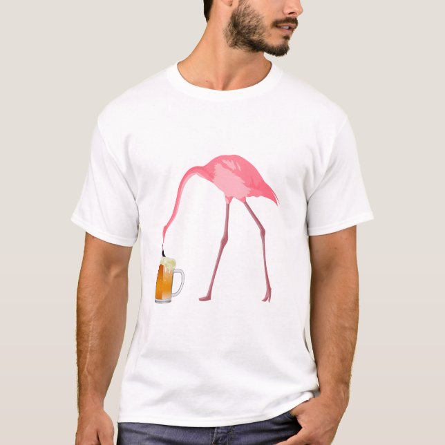 Camiseta Pink Flamingo Beer Lover (Anverso)