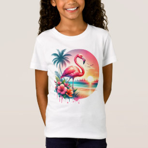 Camiseta Pink Flamingo Sunset Clipart