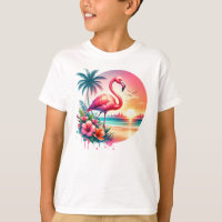 Pink Flamingo Sunset Clipart