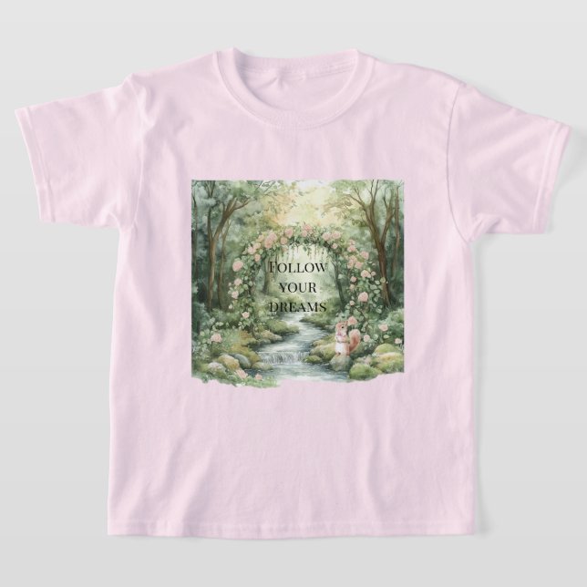 Camiseta Pink Floral Forest Squirrel (Distribución)