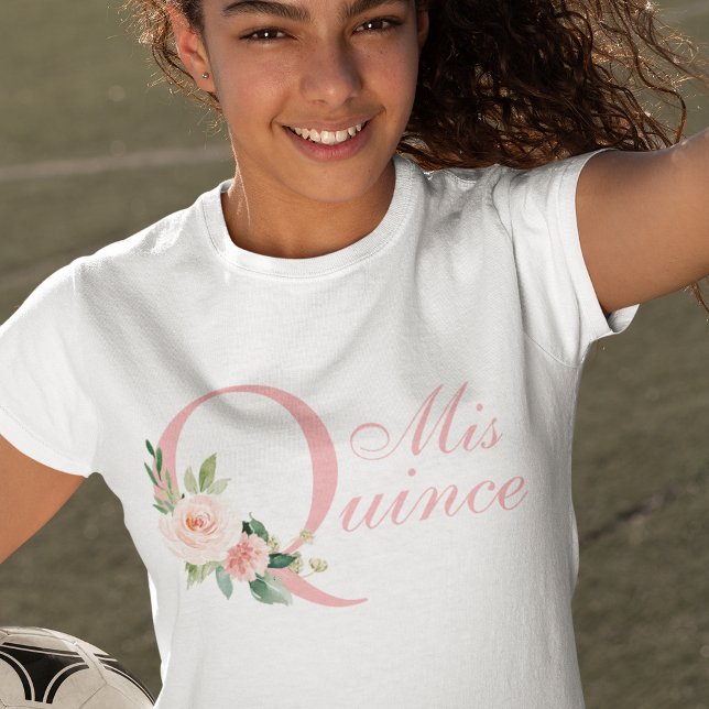 Camiseta Pink Floral Mis Quince cumpleaños 15 (Subido por el creador)