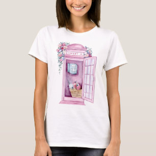 Camiseta Pink Floral Phone Booth   Dulce 16