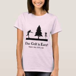 Camiseta Pink Funny Disk Golf Poniendo con el obstáculo del