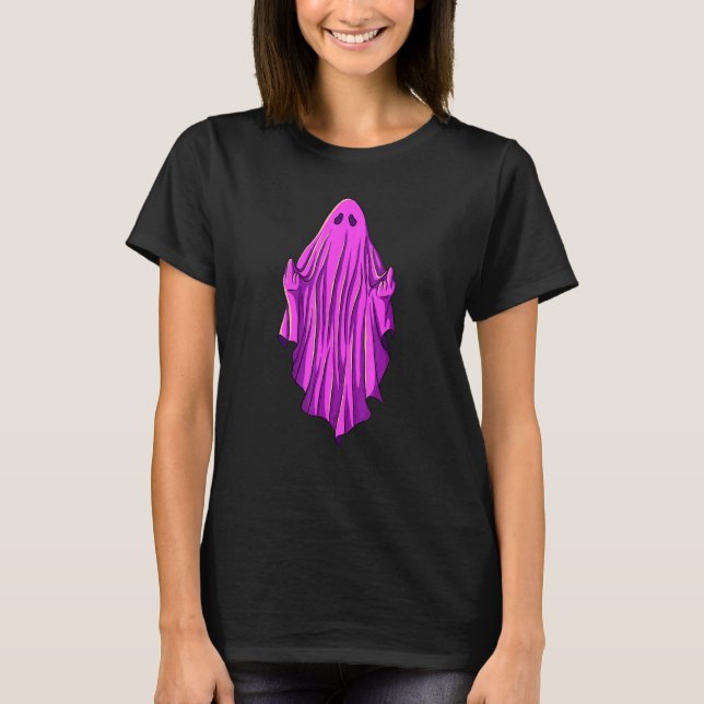 Camiseta Pink ghost with middle fingers (Anverso)