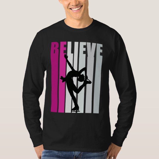 Camiseta Pink Girls Believe Ice Skating Motivational Ice Sk (Anverso)