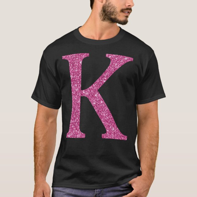 Camiseta Pink Glitter Letter (Anverso)