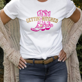 Camiseta Pink Gold Gettin 'Hitched Bride