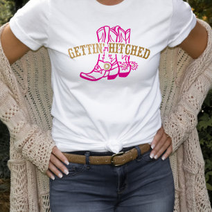 Camiseta Pink Gold Gettin 'Hitched Bride