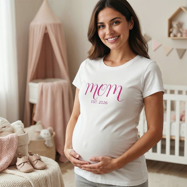 Camiseta Pink Graceful Script Established Mom T-Shirt (Subido por el creador)