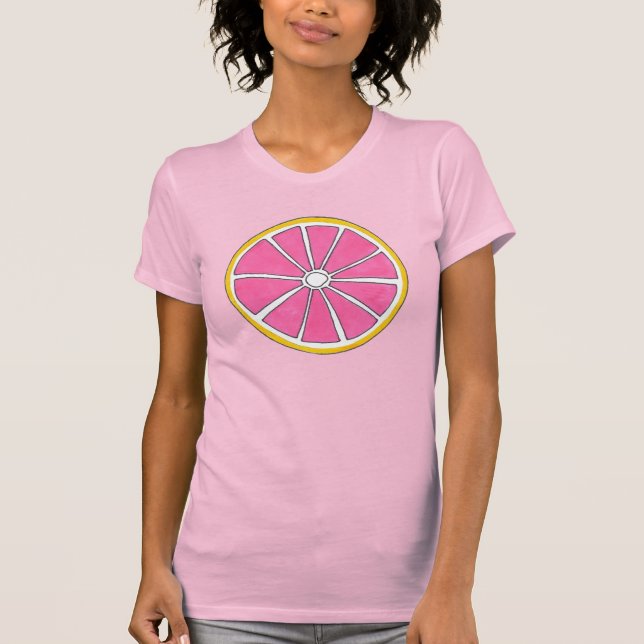 Camiseta Pink Grapefruit Citrus Fruit Slice Fruity Tee (Anverso)