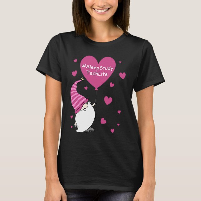 Camiseta Pink Grome Heart Sleep Study Tech Life Balloon Val (Anverso)