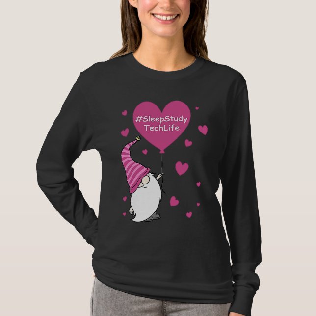 Camiseta Pink Grome Heart Sleep Study Tech Life Balloon Val (Anverso)