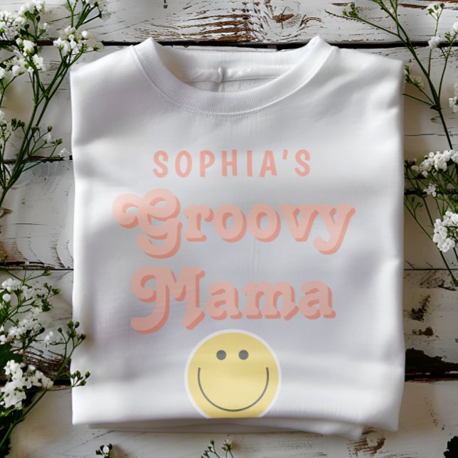 Camiseta Pink Groovy Mama Retro Cumpleaños (Subido por el creador)
