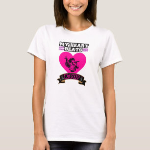 Camiseta Pink Heart Idol Cantando KPop Music Love Design