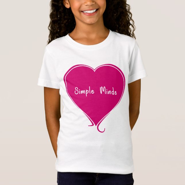 Camiseta Pink Heart 'Simple Minds' Affection Design (Anverso)