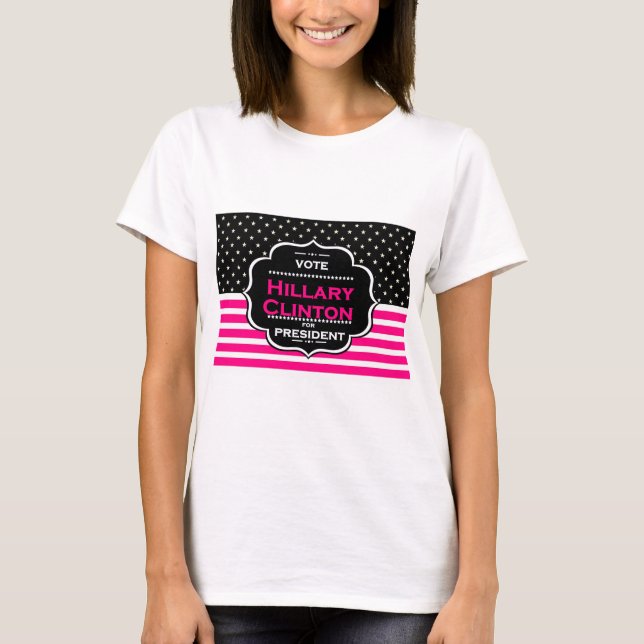 Camiseta pink hillary clinton (Anverso)