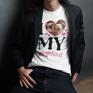 Camiseta Pink I Heart My Girlfriend Add Photo