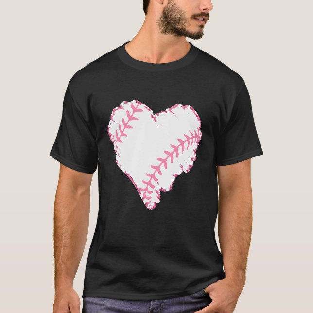 Camiseta Pink Leopard Baseball Heart Baseball Fans Baseball (Anverso)