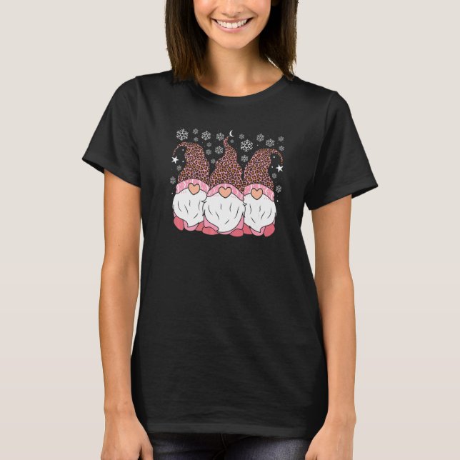 Camiseta Pink Leopard Hat Gnomes Christmas Day Women's Appa (Anverso)