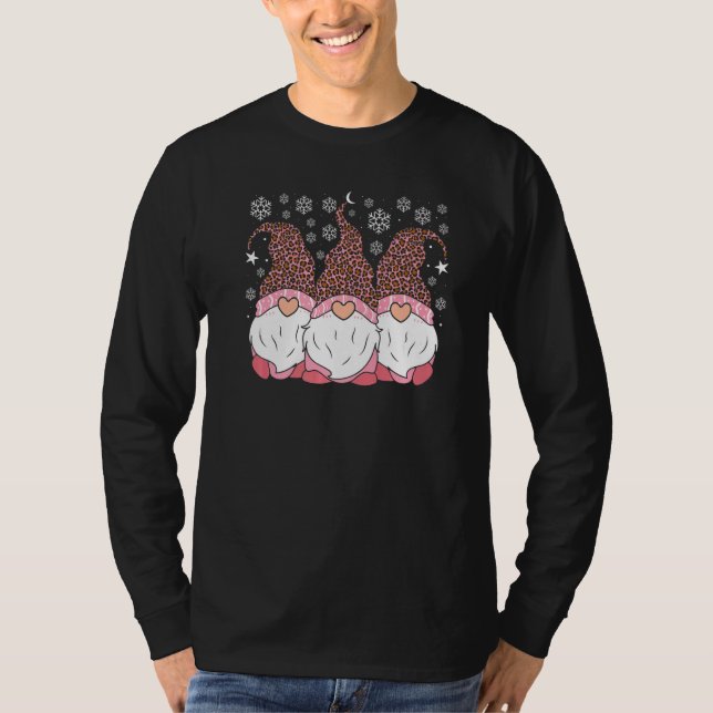 Camiseta Pink Leopard Hat Gnomes Christmas Day Women's Appa (Anverso)
