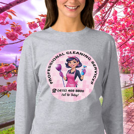 Camiseta Pink Maid Janitorial Cleaning Service Uniform