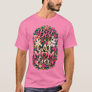 Camiseta Pink Mejor mamá de gato de todos los tiem