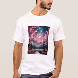 Camiseta Pink Moon Fantasy Dreamy Night Sky Landscape Tee