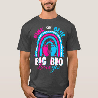 Camiseta Pink o Blue Big Brother te ama género revelador P